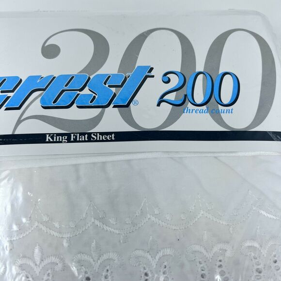 Vintage Fieldcrest Cannon White Princess Lace King Size Flat Sheet - Picture 4 of 6